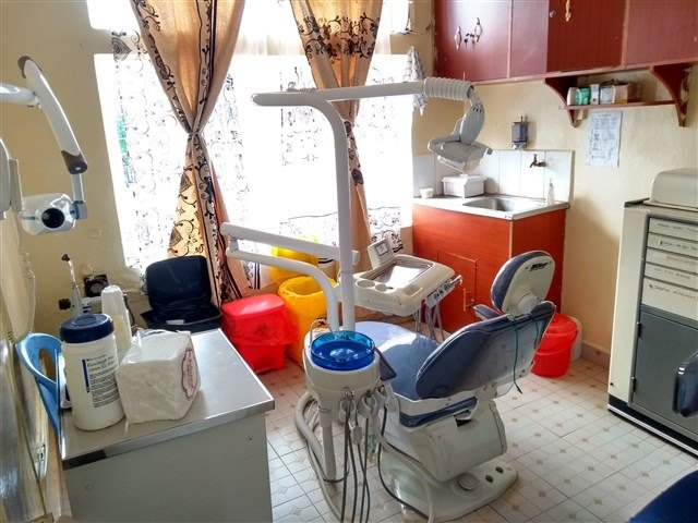 One of the two well-equipped treatment rooms at the dental clinic.  